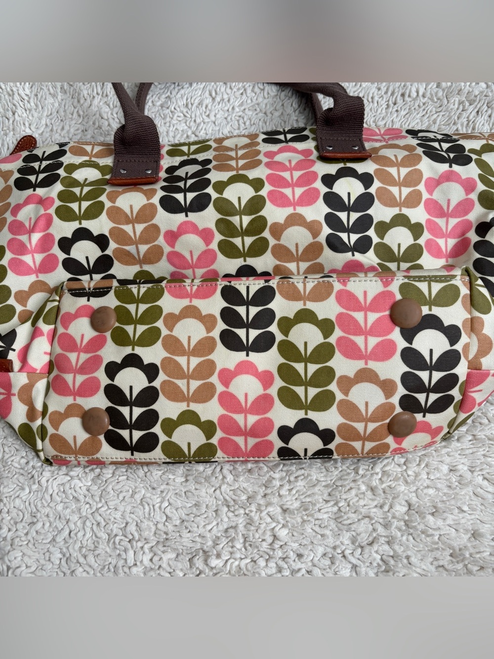 Orla Kiely Multicolor Stem-Print Tote with Matching Waller - Picture 5 of 16